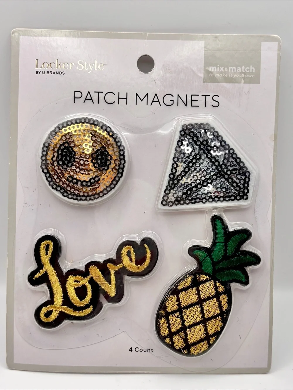 Locker Style Patch Magnet Set - Gold, Black & Green
